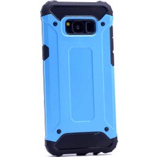 noktaks - Samsung Galaxy S8 - Kılıf Çift Katman Zırh Tank Crash Military Kapak - Mavi - T2501
