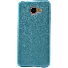 noktaks - Samsung Galaxy J7 Prime - Kılıf Simli Koruyucu Shining Silikon - Mavi - T3478