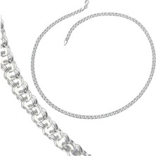 Adal Silver Erkek 925 Ayar Gümüş Garibaldi Zincir Kolye (60CM)