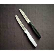 Solingen Tırtıklı ve Düz Doğrama Bıçağı 2'li Beyaz-Siyah