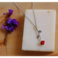 Kırmızı Sanat Evi Gül Dalı Bijuteri Kolye