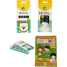 Boyama Seti, Adel Pastel Boya, Uzun Kuru Boya, Sulu Boya, Boyama Kitabı Harfler