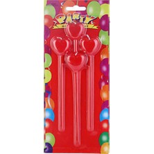 Acar Süs Kırmızı Kalp Mum 15CM 4lü