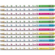Faber-Castell 12'li Silgili Kurşun Kalem Seti - Crown Renkli Tasarımlar ile Kolay Yazım