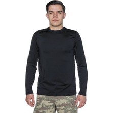 Single Sword Siyah Uzun Kol Microfiber Tşört -Askeri Üst Içlik-Microfiber Fanila