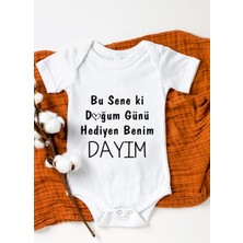 Limon Doğum Günü Hediyen Benim Dayım Baskılı Bebek Body Zıbın