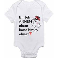 Limon Anneler Günü Hediyesi Bir Tek Annem Olsun Bana Birşey Olmaz Baskılı Bebek Body Zıbın