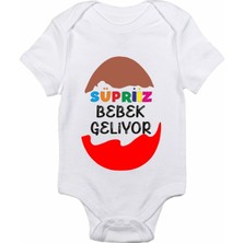 Limon Süpriiz Bebek Geliyor Müjde Hediyesi Baskılı Bebek Body Zıbın