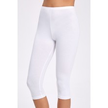 İlke İç Giyim Ilke 2257 Likralı Kadın Kapri Tayt - Beyaz