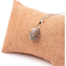 Taş Sandığı Labradorit Taşı Kolye / Faset Kesim