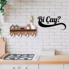 Bk Gift Doğal Ahşap Raflı Dekoratif Fincan Askılığı ve Bi Çay Duvar Süsü-3