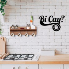 Bk Gift Doğal Ahşap Raflı Dekoratif Fincan Askılığı ve Bi Çay Duvar Süsü-4