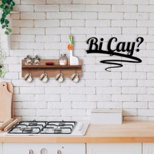 Bk Gift Doğal Ahşap Raflı Dekoratif Fincan Askılığı ve Bi Çay Duvar Süsü-2