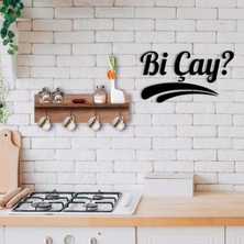 Bk Gift Doğal Ahşap Raflı Dekoratif Fincan Askılığı ve Bi Çay Duvar Süsü-1