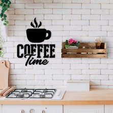 Bk Gift Dekoratif Doğal Ahşap Raf ve Kahve Zamanı Duvar Süsü-1