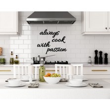 Bk Gift Always Cook With Passion Ahşap Duvar Yazısı-1