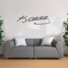 Deko Gonya Atatürk Imza Temalı  Ahşap Tablo