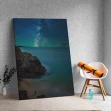 Deko Gonya Gece Yıldızlar Gökyüzü Temalı Dekoratif Kanvas Tablo