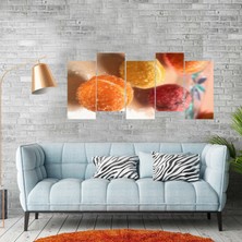 Deko Gonya Tatlı Bisküvi Temalı  5 Parçalı Mdf Tablo