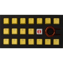 Tai-Hao Rubber Gaming Aydınlatmalı Keycaps Set - 18 Keys Rubberized Doubleshot Key Caps (Sarı)