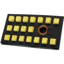 Tai-Hao Rubber Gaming Aydınlatmalı Keycaps Set - 18 Keys Rubberized Doubleshot Key Caps (Sarı)