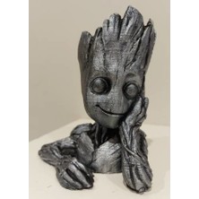 Ard Figür Baby Groot Saksı Kalemlik Biblo Figür Metalik Sert Polyester