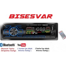 Bisesvar Oto Teyp Usb/sd/radıo/fm/bass/aux/rca/tf/mp3/wma Bluetoothlu Kumandalı Oto Teyp Bısesvar BSV-3030