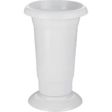 Serinova Silindir Kesme Çiçek Vazosu Beyaz