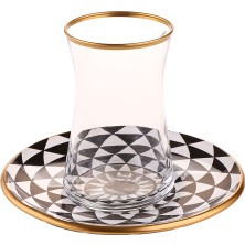 Karaca Black Gold 6lı Çay Seti