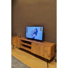 Avmpark Ceviz Kare Çapraz Tv Ünitesi Tek Alt
