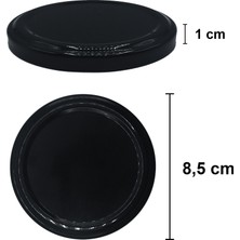 Afracam 300 cc Kavanoz Metal Siyah Konserve Kapaklı 300 ml Şeffaf Cam Kavanoz 24 Adet