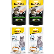 Gimcat 4'lü Ödül(2-Milk Bits 40 gr + 2-Nutri Kedi Otu 60 gr )