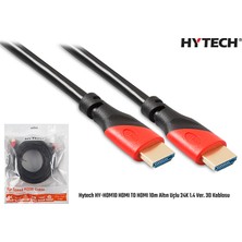 Hytech Hdmı To Hdmı 10m Altın Uçlu 24K 1.4 Ver. 3D Yüksek Performans Kablosu