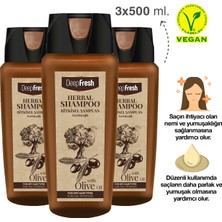 Deep Fresh Herbal Bitkisel Şampuan Zeytinyağı Özlü Kuru Saçlar 3 x 500 ml