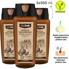 Deep Fresh Herbal Bitkisel Şampuan Sarımsak Özlü Kepekli Saçlar 3 x 500 ml