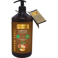 Naturix 2'li Tuzsuz Argan Yağlı Şampuan + Keratin Şampuan 600 ml Bitkisel Şampuan Paraben Içermez