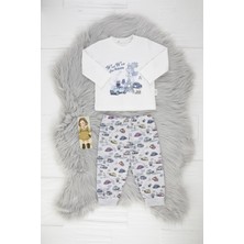 Lajunya %100 Pamuk Araba Baskılı Kız Bebek Pijama Takımı