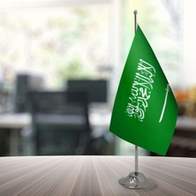 Özgüvenal Suudi Arabistan Masa Bayrağı Direksiz 15 x 22,5 cm