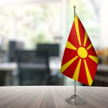 Özgüvenal Makedonya Masa Bayrağı Direksiz 15 x 22,5 cm
