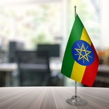 Özgüvenal Etiyopya Masa Bayrağı Direksiz 15 x 22,5 cm