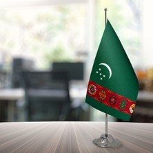 Özgüvenal Türkmenistan Masa Bayrağı Direksiz 15 x 22,5 cm