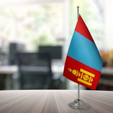 Özgüvenal Moğolistan Masa Bayrağı Direksiz 15 x 22,5 cm