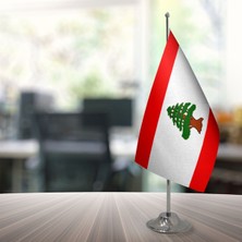 Özgüvenal Lübnan Masa Bayrağı Direksiz 15 x 22,5 cm