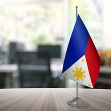 Özgüvenal Filipinler Masa Bayrağı Direksiz 15 x 22,5 cm