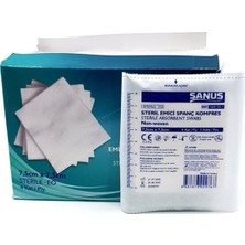 Sanus Marmara Norm - Sanus Steril Spanç Non-Woven Kumaş Emici Kompres 7,5 x 7,5cm 100 Adet