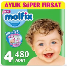 Molfix Bebek Bezi Beden:4 (7-14KG) Maxi 480 Adet Dev Fırsat Pk