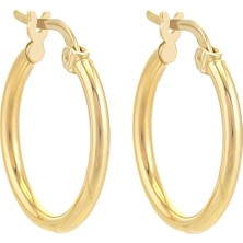 Prenses Pırlanta Kadın 14 Ayar Altın Halka Küpe