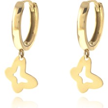 Prenses Pırlanta Kadın 14 Ayar Altın Kelebek Sallantılı Küpe