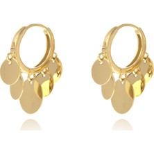 Prenses Pırlanta Kadın 14 Ayar Altın Yuvarlak Sallantılı Halka Küpe