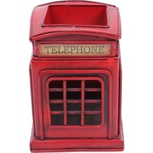 Dalki Dekoratif Metal Londra Telefon Kulübesi Kalemlik Vintage